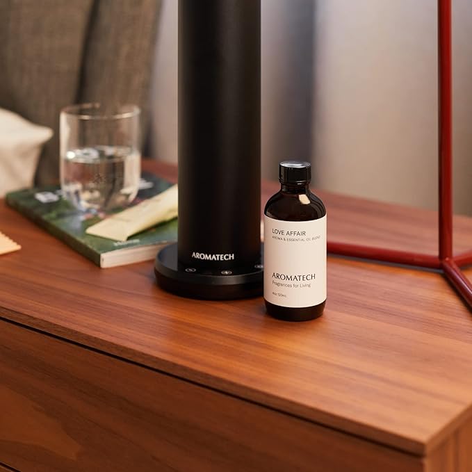 AromaTech Love Affair Aroma Essential Oil Blend: Luxury Hotel Inspired Aromatherapy with Jasmine, Saffron, Cedar & Amber for Ultrasonic Diffusers & Nebulizers - 0.3 fl oz, 10 mL