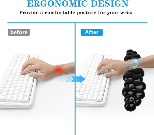 Gel Cloud Keyboard Wrist Rest, Cute Wrist Support and Arm Support Keyboard Rest for Keyboard Typing Pain Relief,Suitable for Office/Computer/Laptop/Gaming(Keyboard Wrist Rest Black )
