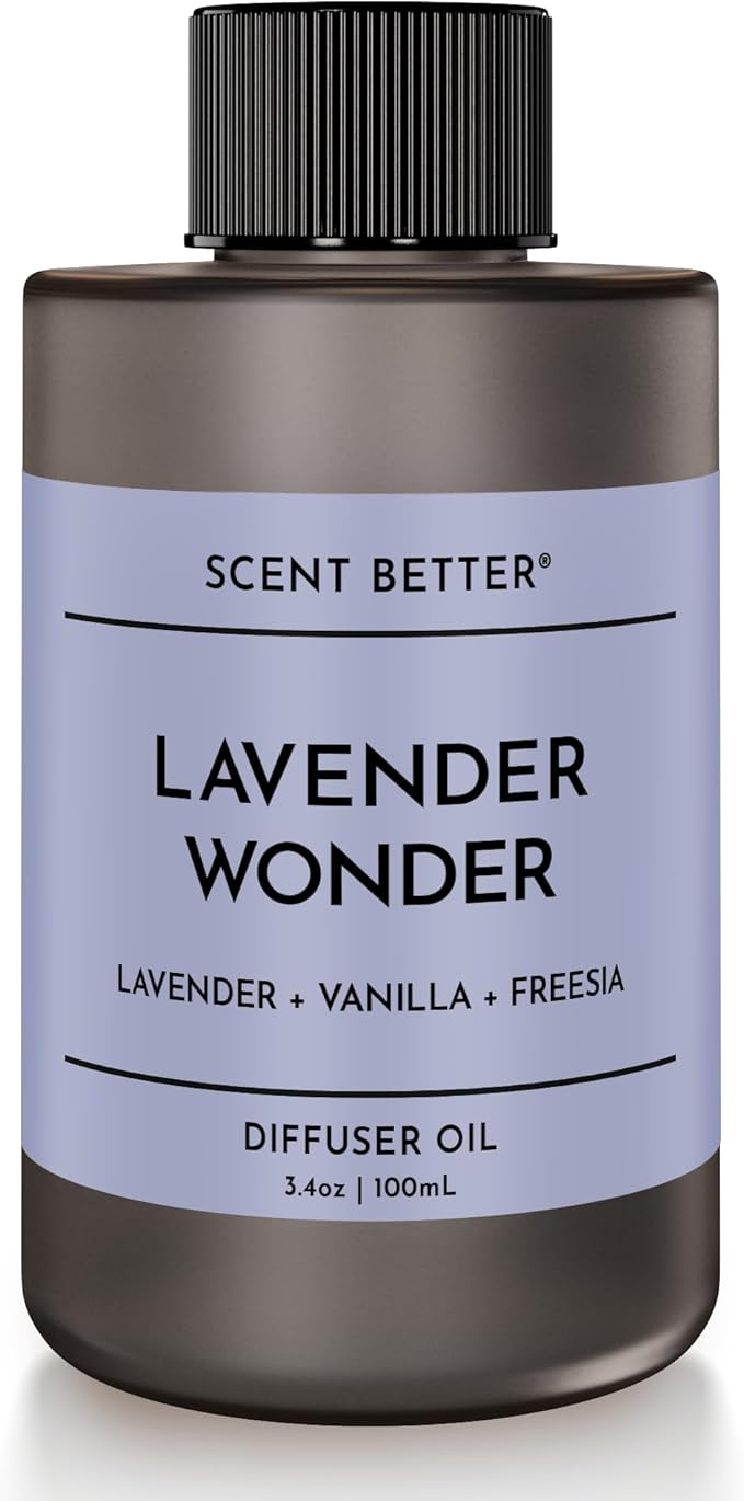 Scent Better Lavender Wonder Aroma Essential Oil Blend: an Aromatherapy Blend of Lavender, Soft Vanilla, and Freesia for Ultrasonic Diffusers & Nebulizers (3.3 Fl Oz, 100 mL)