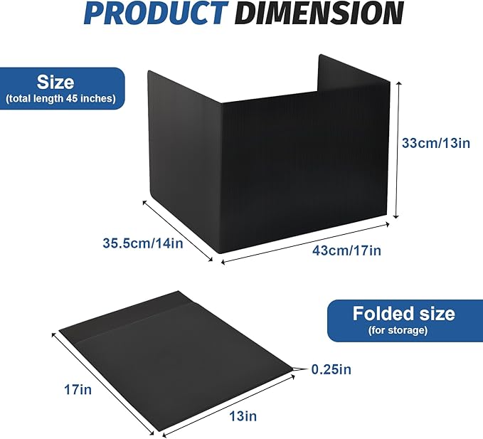 24 Pack Desk Dividers for Students,3-Fold Privacy Screens,Testing Dividers for Classroom Waterproof,Plastic Easy Clean Privacy Shields for Student Includes Extra Labels