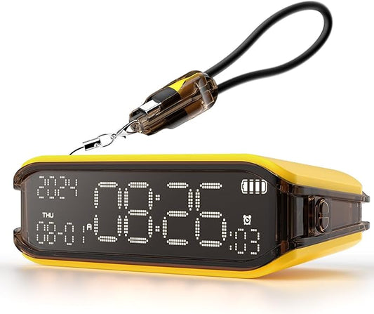 Digital Alarm Clocks for Bedrooms, Small Alarm Clock for Bedside, Loud Alarm for Heavy Sleepers, Adjustable Brightness, 12/24H, Pomodoro Timer