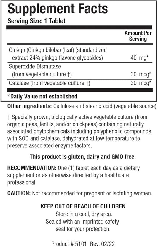 Biotics Research Ginkgo Biloba Standardized 24% Ginkgo Biloba Percent Extract, Brain Supplement, Nootropic, Focus, Energy, Memory, Healthy Aging. 60 Tablets