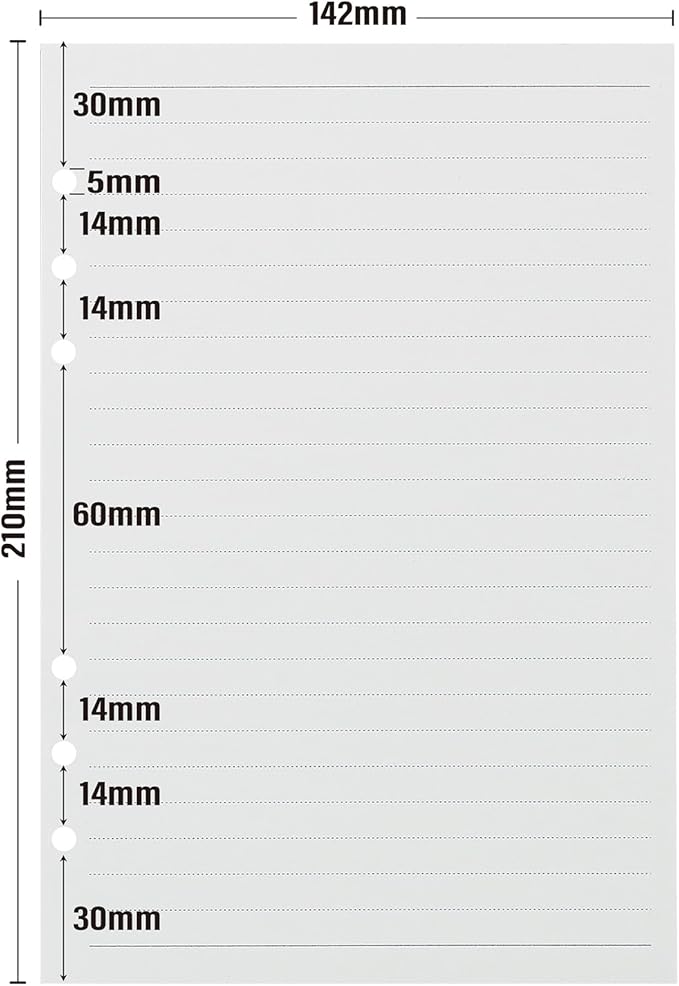 A5 Line Loose Leaf Refill Paper, 135 Sheets Planner Refills, 6-Ring Binder Refill, 100GSM College Ruled Insert Papers for Notebooks, School, Office, College Notes, Journals & Note-Taking