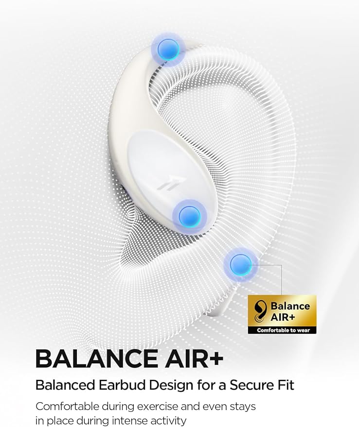 1MORE S51 Open Ear Headphones - Lightweight Secure Fit, Open Ear Earbuds Wireless Bluetooth, 40H Playtime, Bass More+, IPX5 Waterproof, Clear Calls, Game Mode