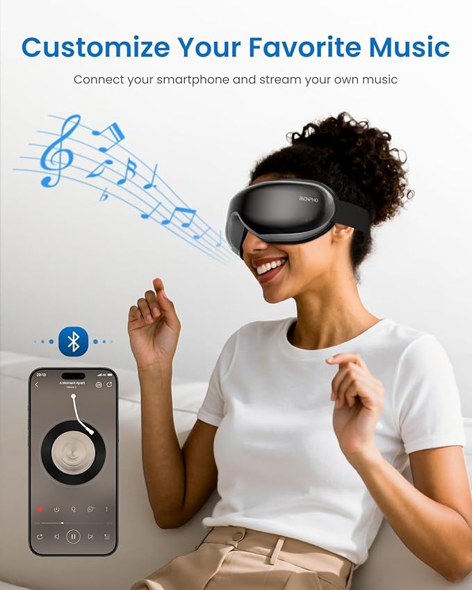 RENPHO Eyeris 1 Eye Massager with Heat, Birthday Gifts Eye Mask for Mom Dad Women Men Her Him, Smart Sleep Mask for Relax, Reduce Strain