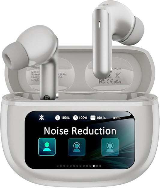 Wireless Earbuds, Ear Buds Active Noise Cancelling with Charging Case, 6.0 Bluetooth Earbuds with AI Clear Calls, 40H Playtime for Sports & Working, Stereo Sound Headphones for iPhone/Android/iPad
