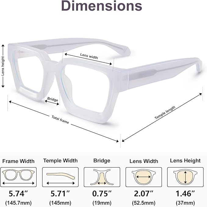 VISOONE Blue Light Blocking Glasses with TR90 Rectangle Frame and Chic Preppy Look for Women Men RIVER