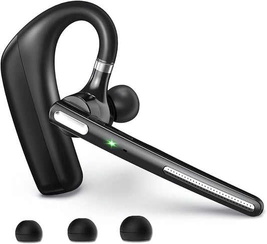 Bluetooth Headset V5.4, Wireless Bluetooth Earpiece with CVC8.0 Dual Mic Noise Cancelling 110 Hours Talktime for Cell Phone/iPhone and Android Headphones for Trucker/Driver/Business