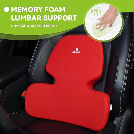 Lumbar Support Pillow, Memory Foam Cushion, Improve Posture and Relieve Low Back Pain, Lumbar Support for car Seats, Gaming Chairs, Office Chairs, wheelchairs