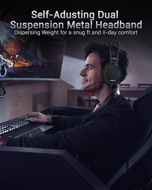 NUBWO Gaming headsets PS4 N7 Stereo Xbox one Headset Wired PC Gaming Headphones with Noise Canceling Mic, Over Ear Gaming Headphones for PC/MAC/PS4/PS5/Switch/Xbox one (Adapter Not Included)