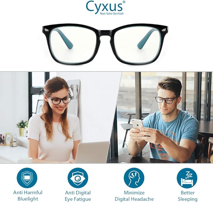 Cyxus Blue Light Glasses for Men Women Reduce Eye Strain UV Blocking for Computer Screen 8082