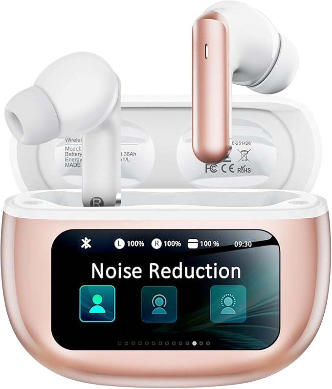 Wireless Earbuds, Ear Buds Active Noise Cancelling with Charging Case, 6.0 Bluetooth Earbuds with AI Clear Calls, 40H Playtime for Sports & Working, Stereo Sound Headphones for iPhone/Android/iPad