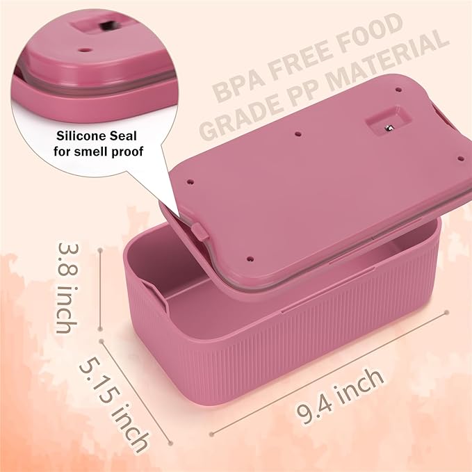 Sanidika Lockable Storage Box, Locking Medicine Box, Cell Phone Locked Jail, Food Medical Lockbox, Containers Bin for Personal Refrigerator Home Office Organization Travel Gift,9.25 x 5 x 3.6" (Berry)