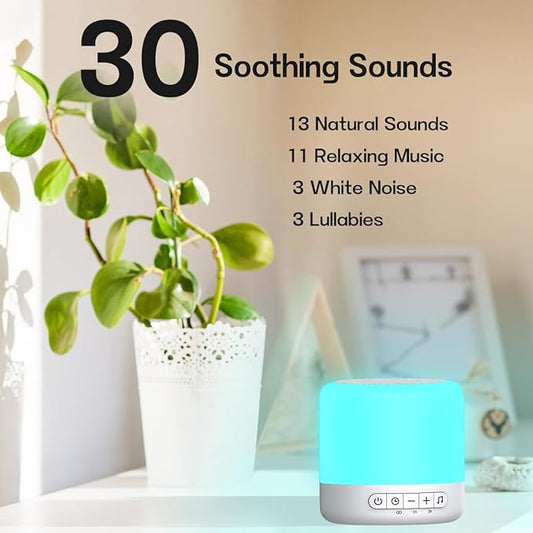 Easysleep Sound Machine Baby White Noise Machine for Sleeping,Toddler Sleep Trainer with 30 Soothing Sounds 12 Night Light,Timers, App Remote Control,Night Light Sleep Machine for Nursery Kid