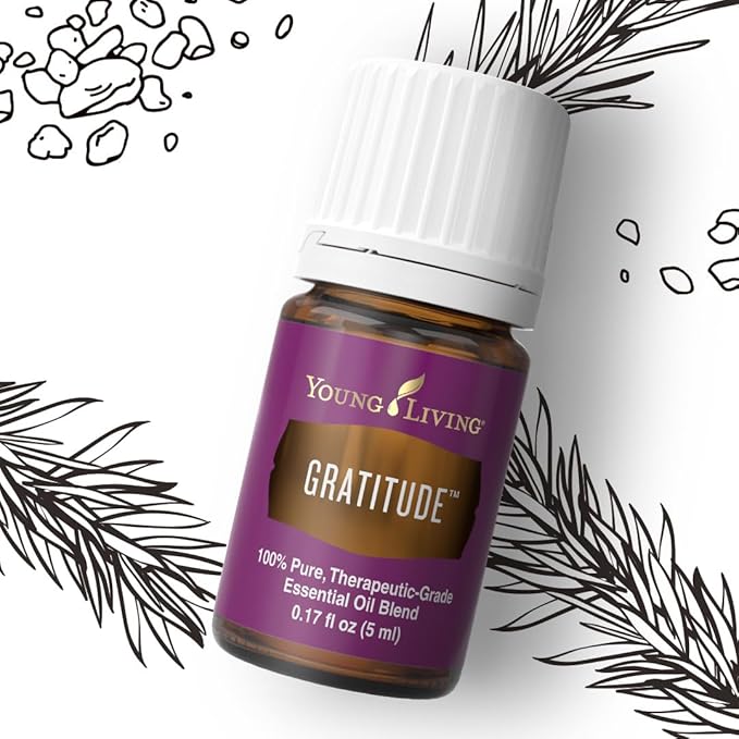Young Living Gratitude Premium Essential Oil Blend - Aromatherapy for Thankfulness and Positivity - Uplifting Grand Fir and Frankincense Aroma - 5 ml Bottle
