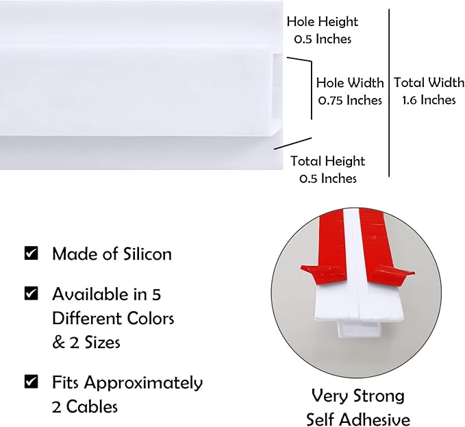 Rubber Bond TV Cord Hider Cable Protector - Strong Self Adhesive Wall Cord Cover Cable Hider - Low Profile Cable Management Wall Cord Concealer Cable Raceway