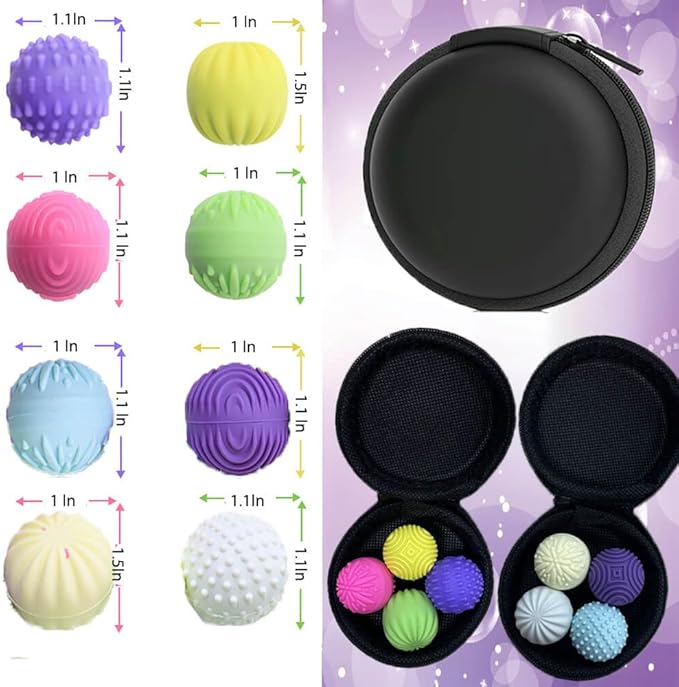 Silicone Balls Fidget Toys for Adults & Teens,Stress Relief Sensory Toys for Autism ADHD Anxiety,Sensory Toy for Fingers Hands,Office Desk Toy,Gift for Women Men Teen Gift(8 Packs)