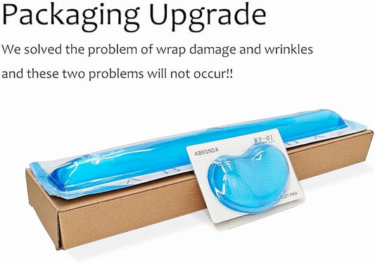 Gel Keyboard & Mouse Wrist Rest Set - Keyboard Wrist Rest Pad & Mouse Support for Office Gaming Pad Computer Laptop Ergonomic Comfortable Pain Relief- Blue Pad Set