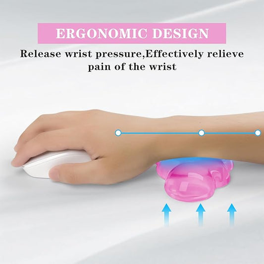 Gel Cloud Mouse Wrist Rest, Cute Wrist Support and Arm Support for Mouse Rest Typing Pain Relief,Suitable for Office/Computer/Laptop/Gaming (Transparent Pink)