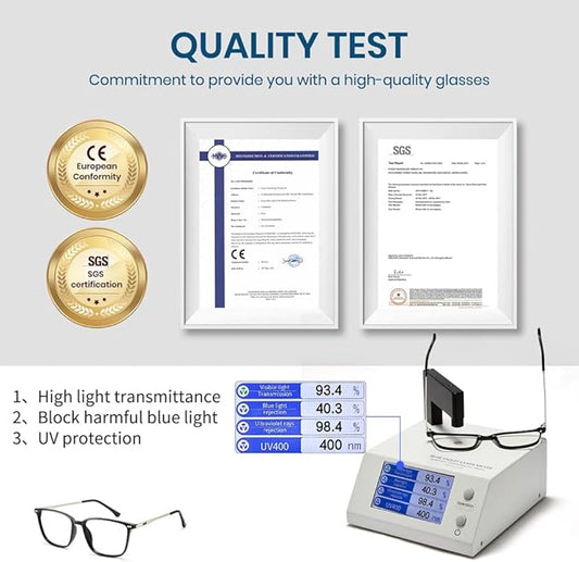 Cyxus Blue Light Blocking Glasses Men Women Computer Gaming Glasses Rectangle TR90 frame Anti Eyestrain UV400 Black White