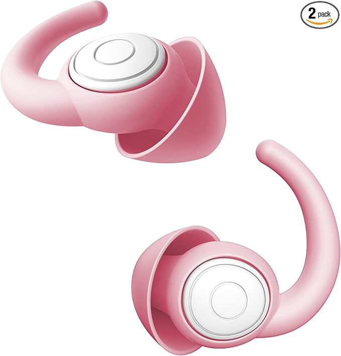 WUTAN Ear Plugs for Sleeping Noise Cancelling 14-38dB, Comfortable Soft Reusable Silicone Ear Plugs Noise Reduction Earplugs for Sleep Concert Work Airplane Travel (earplugsPINK3, S/L)