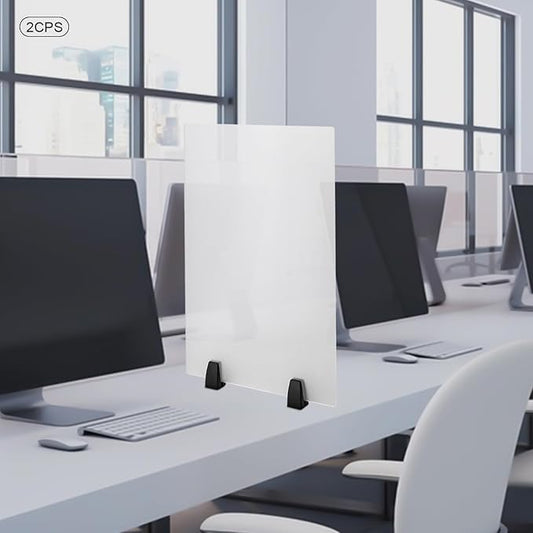 Office Desk Divider 2 pcs, Acrylic Desk Privacy Panels, Frosted Glass Privacy Divider on Desk Partition (24" x 18")