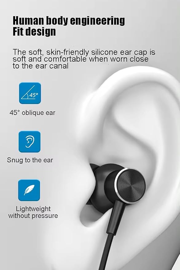 Neckband Bluetooth Headphones οΌ60H Music Time Wireless Stereo Neckband Earbuds with Bluetooth 5.3 LED Digital Display ENC Call Noise Cancellation Silicone Collar in Ear Headset for Sports/Workout