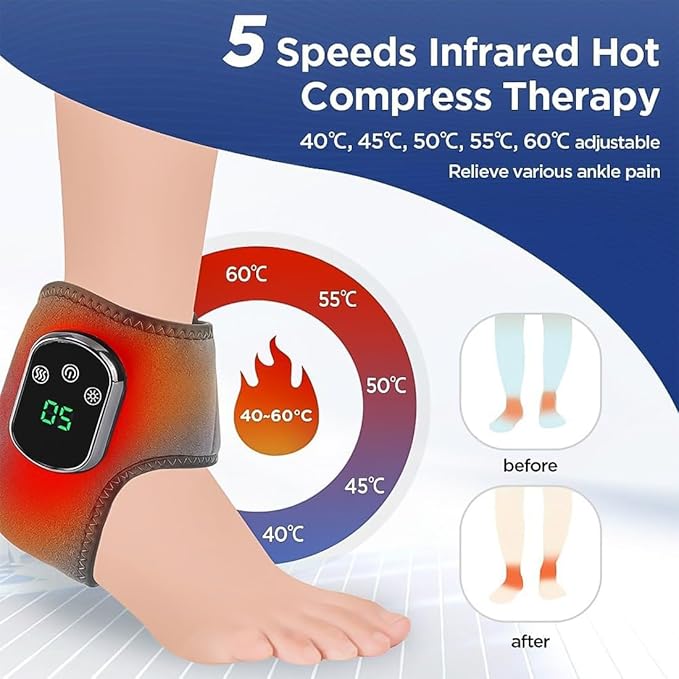 Rejuvacare Foot Massager, 2025 Upgrade Rejuvacare Foot Renew, Foot Renew Triple Method Massager for Neuropathy, 3-Speed Vibration & 5-Temperature Settings, for All Ages Ankle Massage (2PCS)