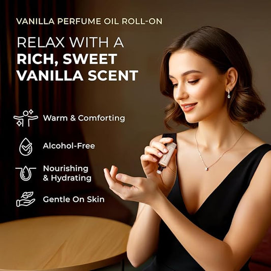 Gya Labs Vanilla Essential Oil Roll on for Skin - Self Care Roller Aromatherapy, Alcohol Free, Travel Size - 0.34 Fl Oz - 100% Pure Natural Vanilla Perfume Oil for Women