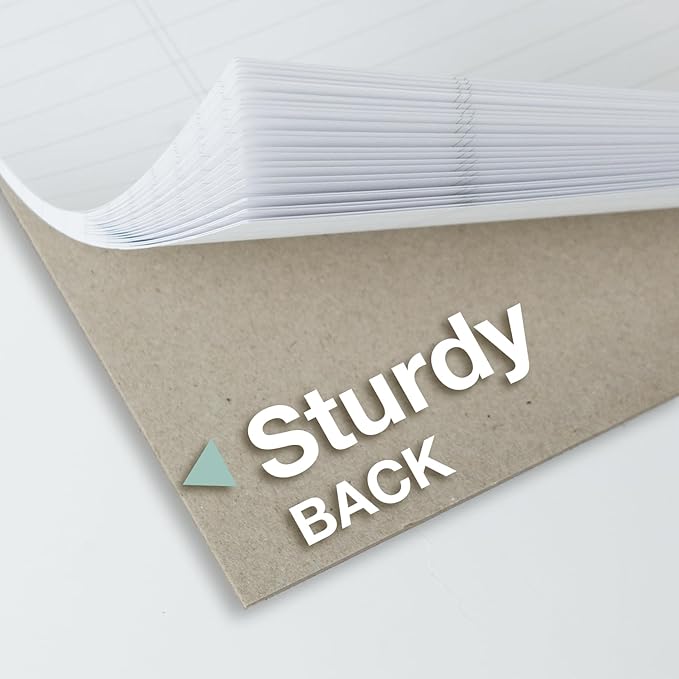 POPRUN Small White Legal Pads 5 x 8 Narrow Ruled, 100GSM Writing Paper Pad, Bulk Lined Notepad Notebooks for Work School, Classroom Office Supplies, 6 Pack