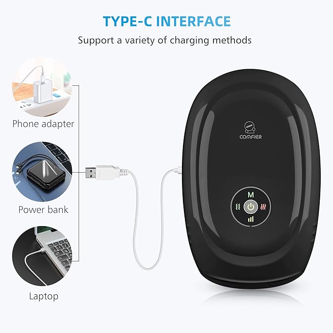 COMFIER Hand Massager with Heat and Compression, Cordless Hand Massager for Arthritis and Carpal Tunnel, Wrist, Finger Massage, Gifts for Mom, Dads, Women and Men (Black)