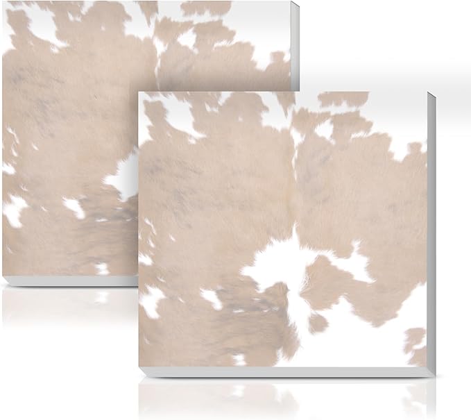 Sticky Notes 3x3 Inches, 2 Pads Cute Colorful Self-Stick Note Pads, Easy to Post for Home, Office and Daily Life Organization Brown White Cowhide