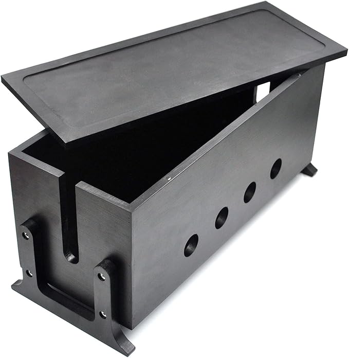 Large Cable Management Box, Wood Cord Hider Box & Organizer for Power Strip Hider Cable Storage for Office, TV Wires, Desk Cord Organizer, 14.2" x 6" x 6.3", Black, Wood