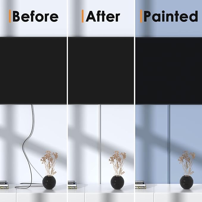 Delamu Cable Hider, 315in Cord Covers for Wires on Wall, One-Cord Cord Hider, Paintable Wire Hiders Wire Covers for Cords, Cable Management for Hiding 1-2 Small Wires, 20x L15.7 W0.59 H0.40in, White