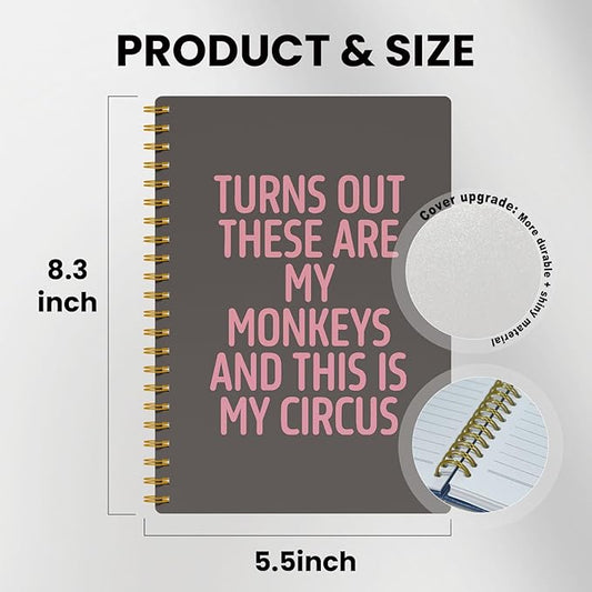 EKGJW Funny Notebooks for Work,Brown Aesthetic Journal, Funny Boss Day Gifts, Boss Gifts for Men Women, Funny Gifts for Boss, Boss Office Decor, Spiral Notebook 5.5x8.3 Inch