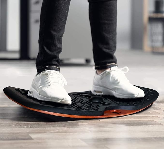 Standing Desk Anti fatigue Balance Board standing desk mat wobble board Rocker Board Comfort Mat for Office (Large Size)