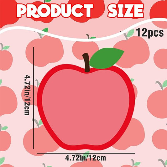 12 Pieces Apple Sticky Notes Cute Fruit Apple Sticky Notes Self-Adhesive Cartoon Fruit Sticky Note Pads Sticky for School Office Home Supplies Students Teachers Gifts