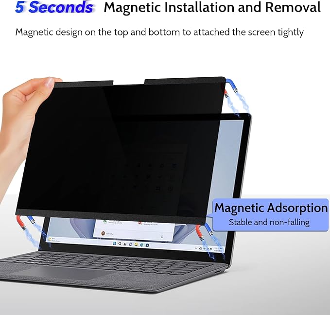 IPROKKO Surface Laptop Privacy Screen 6/5/4/3/2/1-13.5 inch, Magnetic Removable Privacy Screen Filter for Microsoft Surface Laptop, Anti-Glare Blue Light Screen Protector