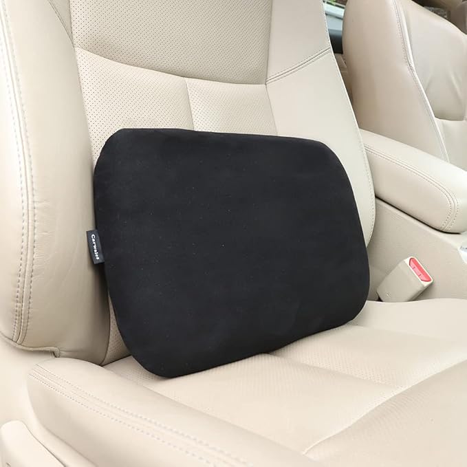 Emulsion Lumbar Support Pillow for Car Driving Seat Relax Soft Lower Back Support Home Office Chair Cushion Desk Accessories Waist Pain Relief Black