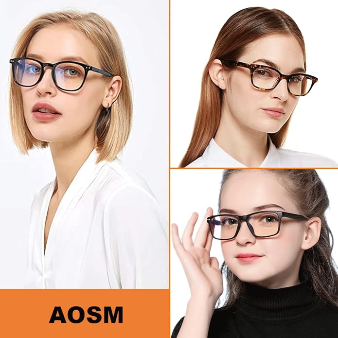 Blue Light Blocking Glasses, Blue Blocker Computer Glasses for Men Women, Anti Glare 400 UV & Eye Strain Fake Square Glasses