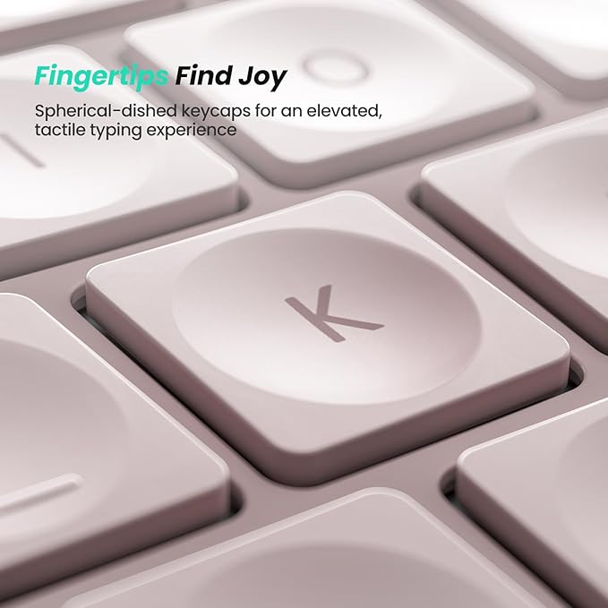 Nulea Wireless Ergonomic Keyboard, Split Keyboard with Cushioned Wrist Rest, Bluetooth and USB Connectivity, USB-C Rechargeable, Compatible with Windows Mac (Grey Pink)