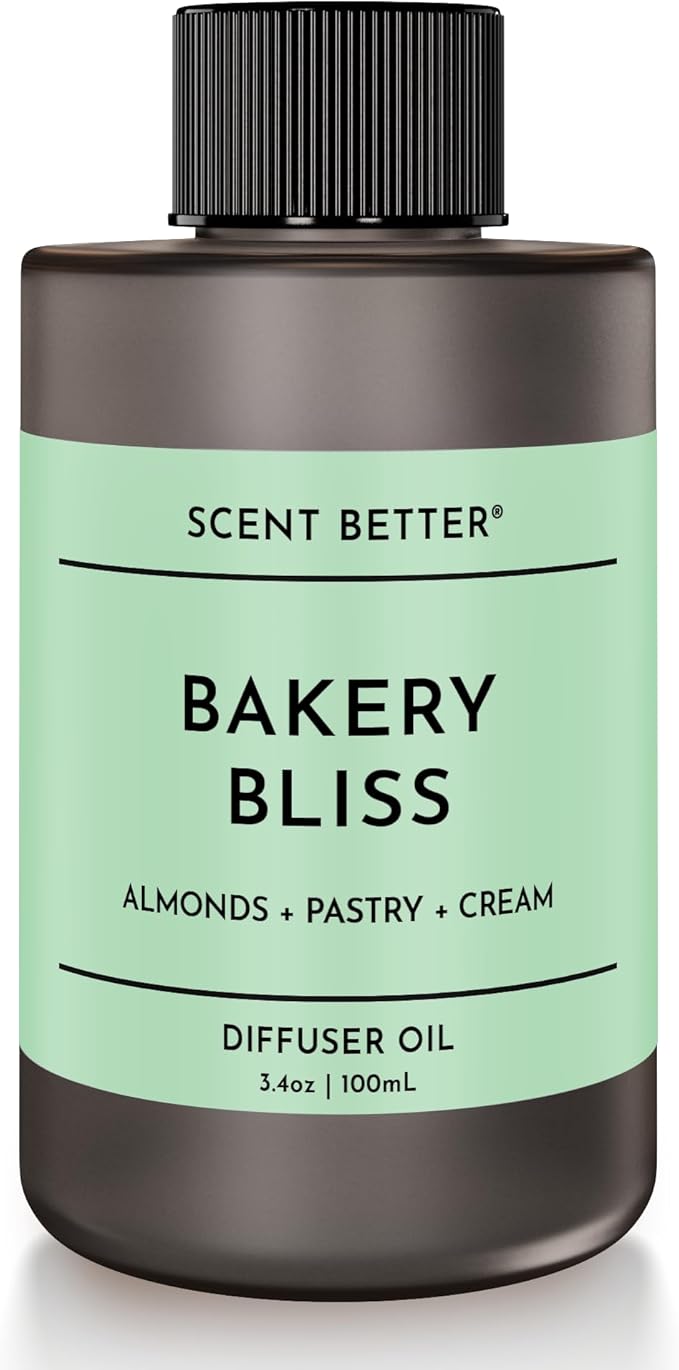 Scent Better Bakery Bliss Aroma Essential Oil Blend: an Aromatherapy Blend of Almond, Cherries, and a hint of Pistachio with for Ultrasonic Diffusers & Nebulizers (3.3 Fl Oz, 100 mL)