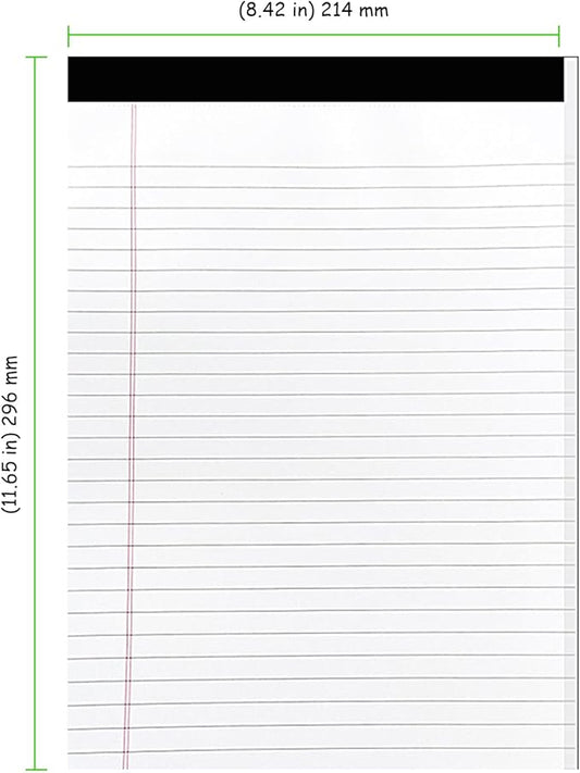 8 Pack Legal Pads 8.5x11, White Note Pads, 50 Sheet Writing Note Pad with Sturdy Cardboard Backing for Office, Daily Planning