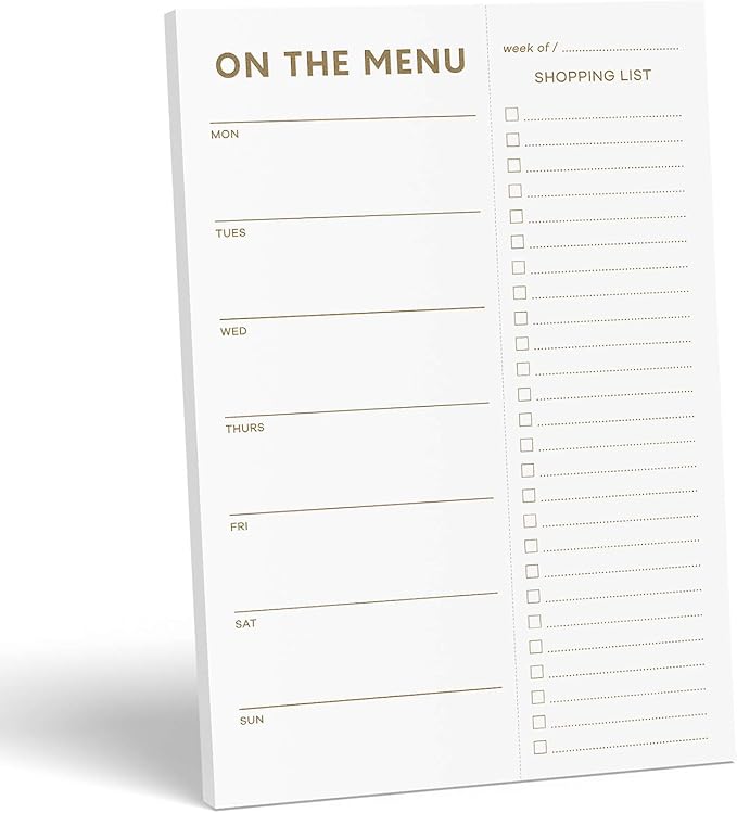 Sweetzer & Orange Gold Meal Planner and Grocery List Magnetic Notepad. 7x10” Meal Planning Pad with Tear Off Shopping List. Plan Weekly Menu Food for Weight Loss or Dinner List for Family!
