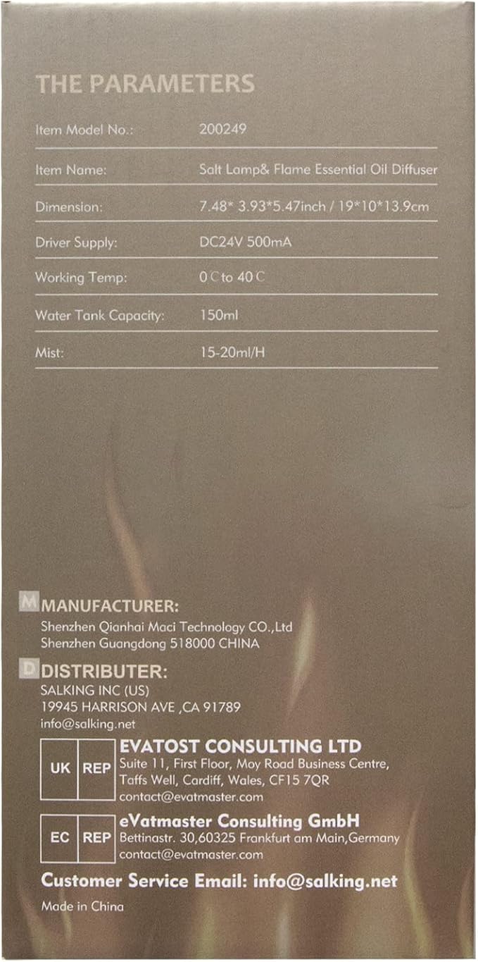 SALKING 2-in-1 Himalayan Salt Lamp & Ultrasonic Essential Oil Diffuser, Aromatherapy Diffuser Cool Mist Humidifier, Original Salt Therapy Lamp, 100% Pure Himalayan Salt, Ambient Glow, 150ml (White)