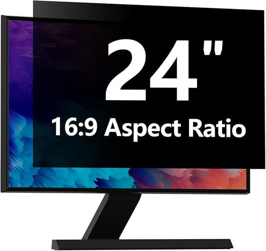 Computer Privacy Screen Protector 24 Inch with Hp Dell Acer Asus Samsung LG and More, Removable Security Shield Filter for 16:9 Aspect Ratio Monitor Like ViewSonic Sceptre AOC Koorui BenQ (24" Diagonal 16:9 1 Pack)