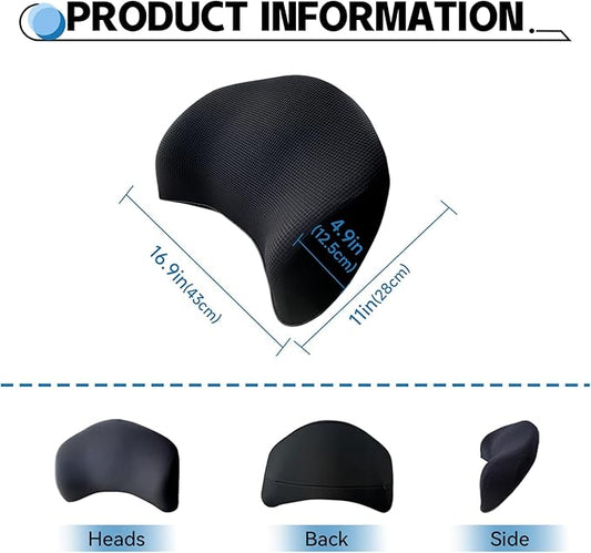 Lumbar Support Pillow for Car, 100% Memory Foam Lumbar Pillow with Breathable Removable Cover, Ergonomic Design - Back Pillow Lumbar Support Pillow for Car Seat/Back Pain Relief(Ice Silk Black, 1PC)