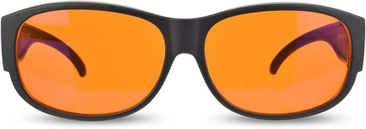 Fit Over 99.9% Blue Light Blocking Glasses for Sleep - Amber Nighttime Eyewear - Turn your Prescription & Reading Glasses Into World-Class Blue Blockers