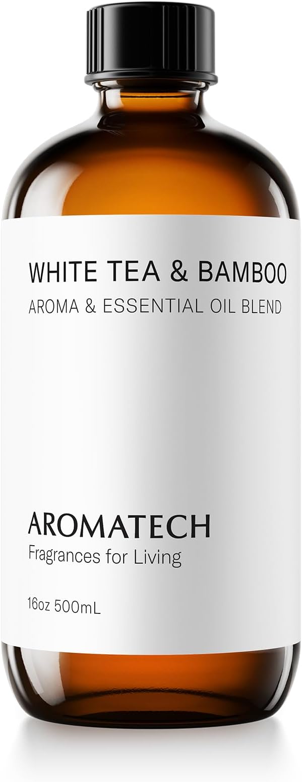 Aromatech White Tea & Bamboo Aroma Essential Oil Blend: Luxury Hotel Inspired Aromatherapy with for Ultrasonic Diffusers & Nebulizers - 16.9 fl oz, 500 mL