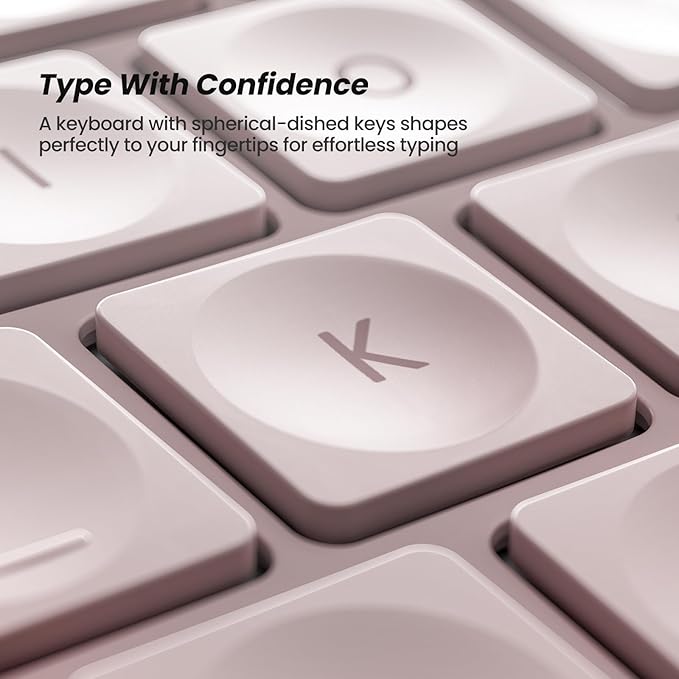 Nulea RT05 Wireless Ergonomic Keyboard, Split Keyboard with Wrist Rest, USB-C Charging, 7-Color Backlight, Natural Typing, Bluetooth and USB Connectivity, Compatible with Windows,Mac(Pink)